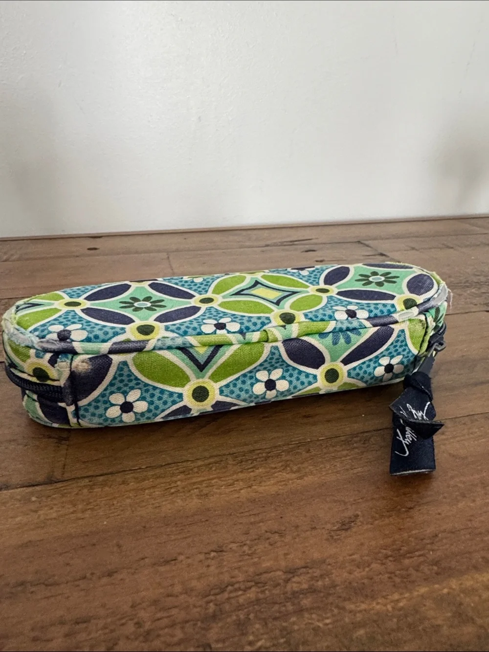 Vera Bradley Green Blue Floral Geometric Glasses Sunglasses Sip Up Case